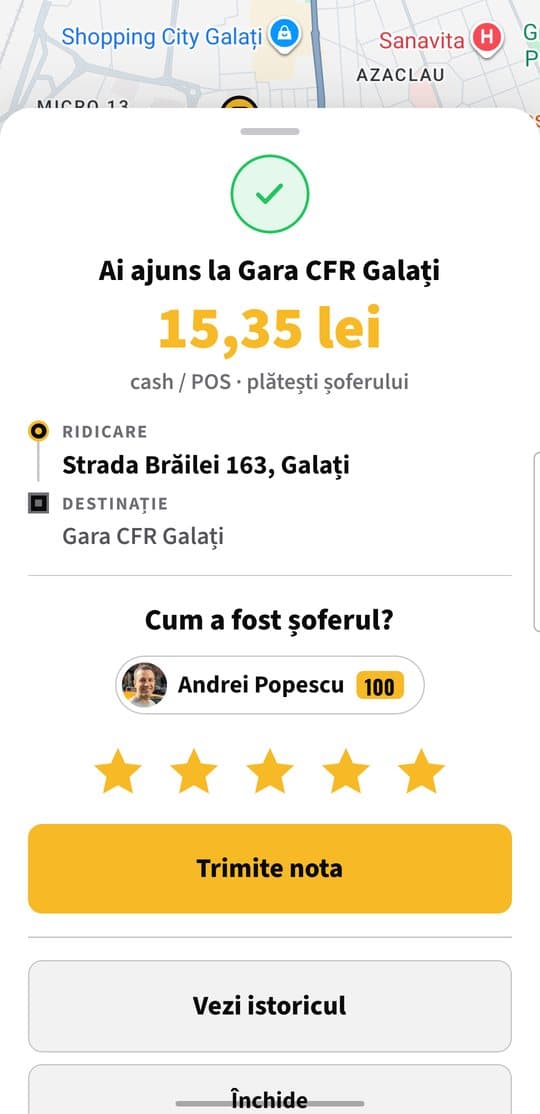 Finalul: Ce a plătit și nota pentru șofer.